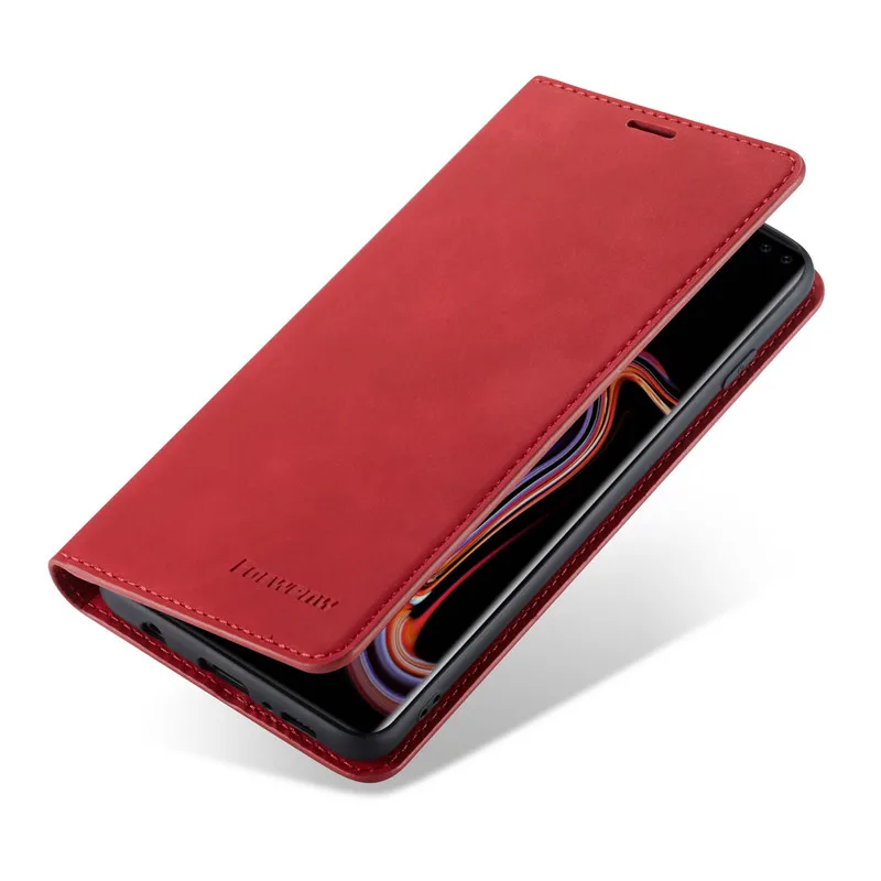 Red Для samsung 5G S10 S10e S9 S8 S7 A8 A6 A7 A10 A20 A30 A40 A50 A60 A70 A80 A20e J6 J4 Plus Note 10 флип-чехол кошелек Чехол кожаный чехол - Цвет: Red