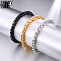 hip hop bling iced out cubic zirconia bracelet tennis chain bracelets rhinestone women men 1 row cz link chain jewelry