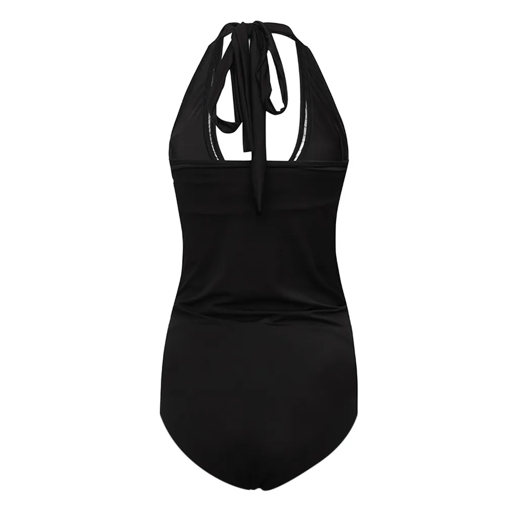 

SAGACE Sexy Black Sling Women Maternity Beachwear Swimwear Tankini Women One Piece Plus Size Pregnant Tankini Swimwear