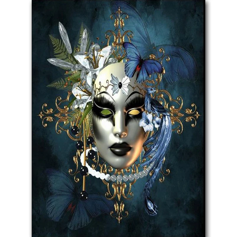 

5D diy diamond painting woman mask,full square round diamond embroidery full display mosaic cross stitch needlework home decor