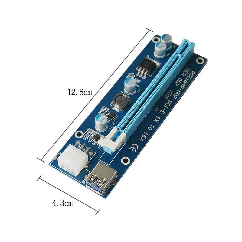 VER007 PCIE X1 к X16 Riser Card PCIe USB 3 0 удлинитель SATA 6Pin 4Pin Molex для Биткоин Майнер| |