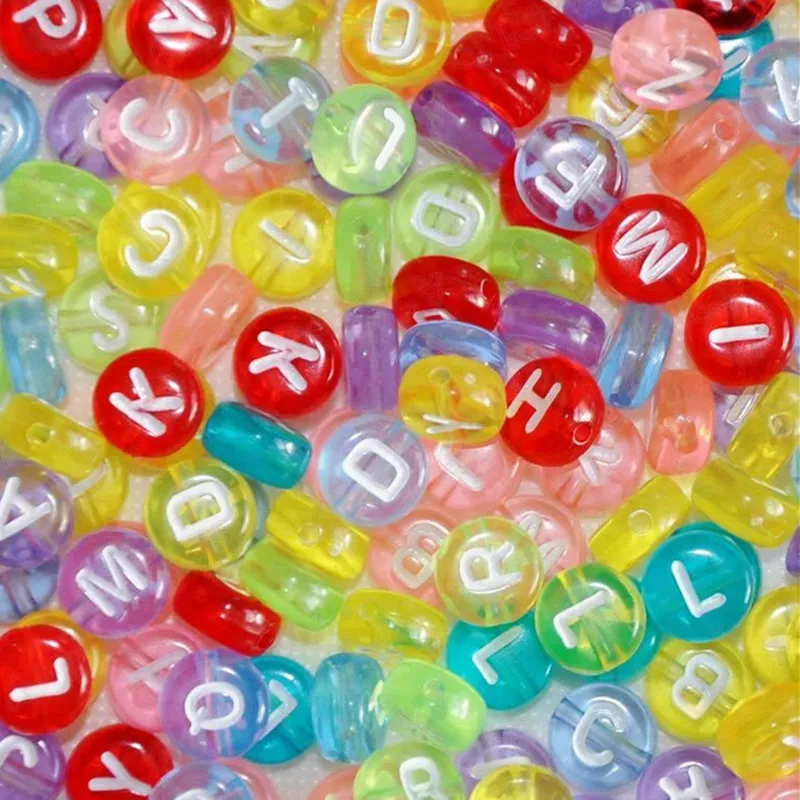 200 шт. акриловые Круглые бусины с цифрами буквы для детей материалы рукоделия