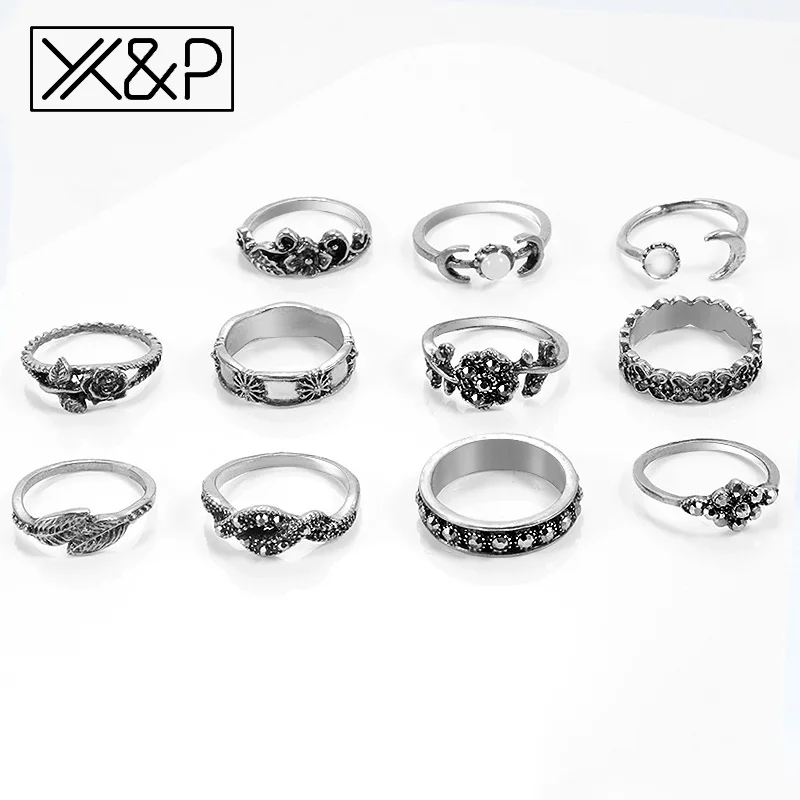 Кольцо X & P женское/Мужское золотое/серебряное регулируемое 12 шт./компл.|Кольца| |