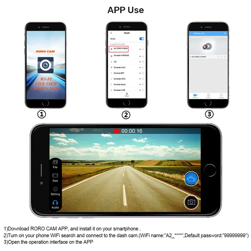 E-ACE Автомобильный видеорегистратор Камера с WiFi NTK 96658 Full HD 1080P Авто регистраторы