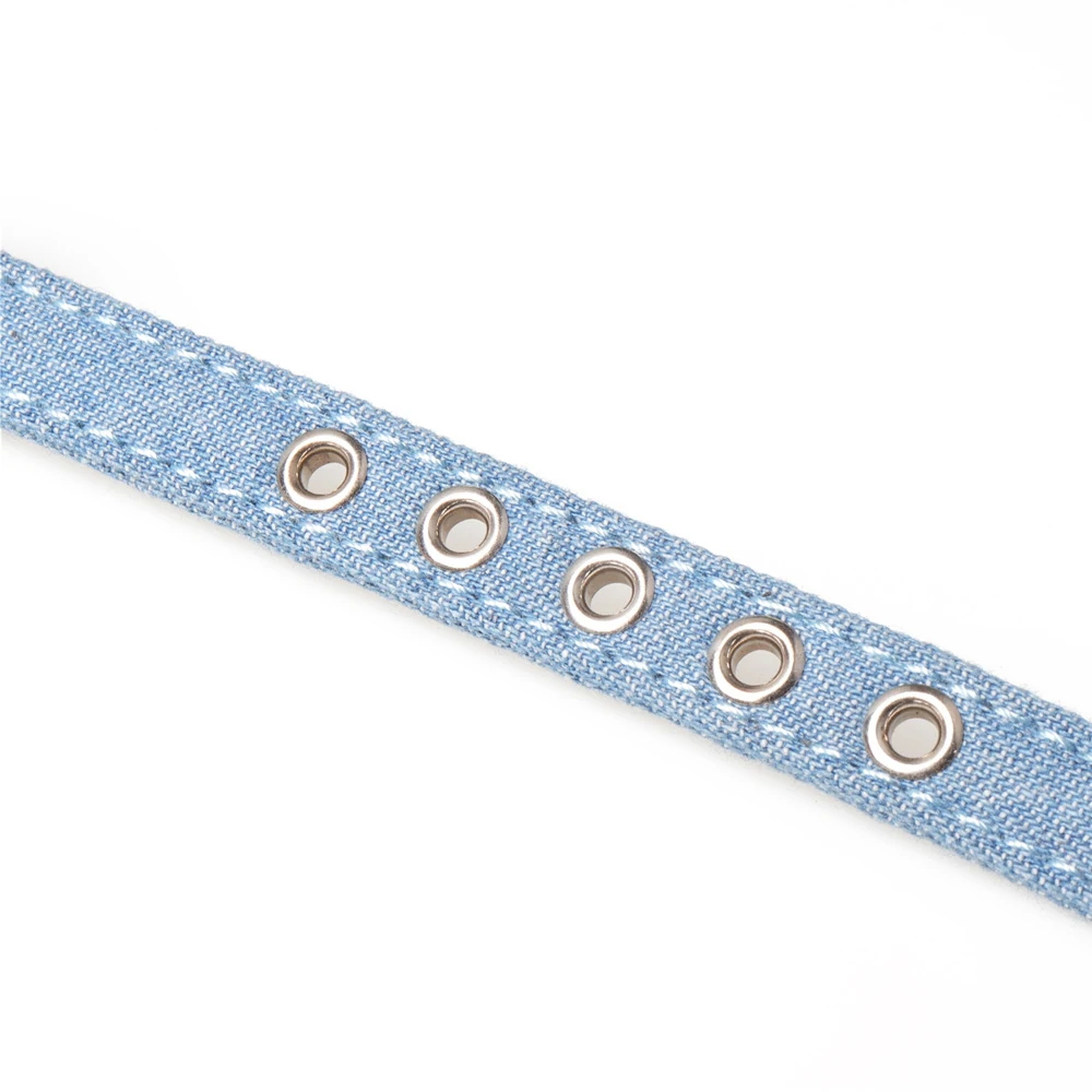 Handmade Small Pet Cat Dog Collar Soft Jean Chihuahua Puppy Kitten Choker Flower Charm Adjustable | Дом и сад