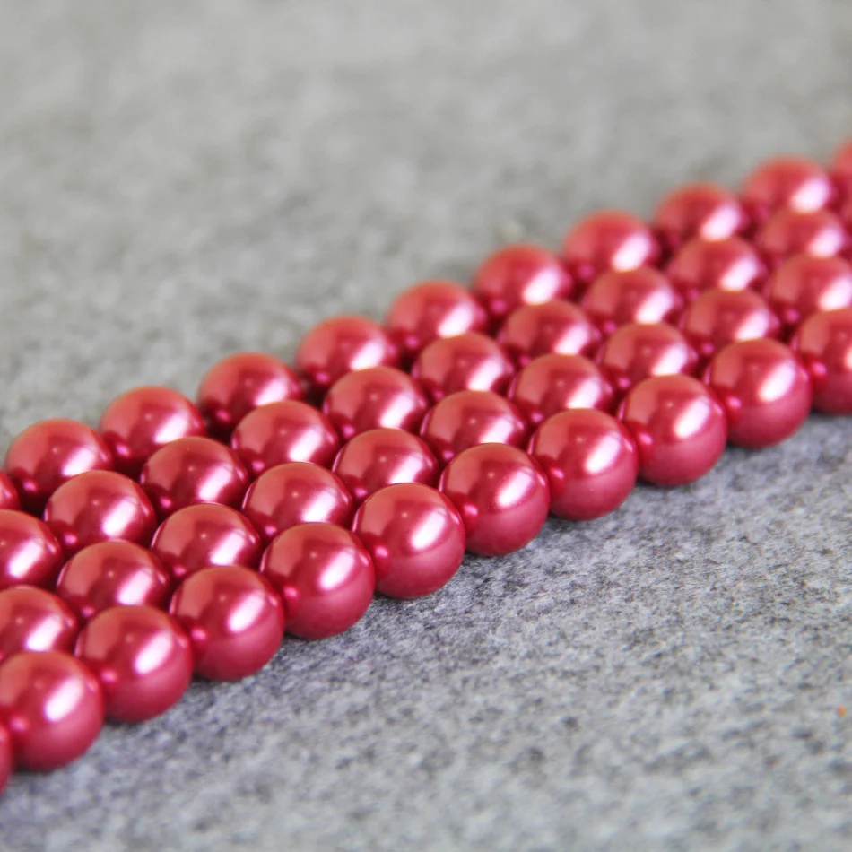 Fashion Beautiful Hot sale Rose Red Shell beads gift for women girl loose DIY 15inch Jewelry making design Wholesale and retail | Украшения