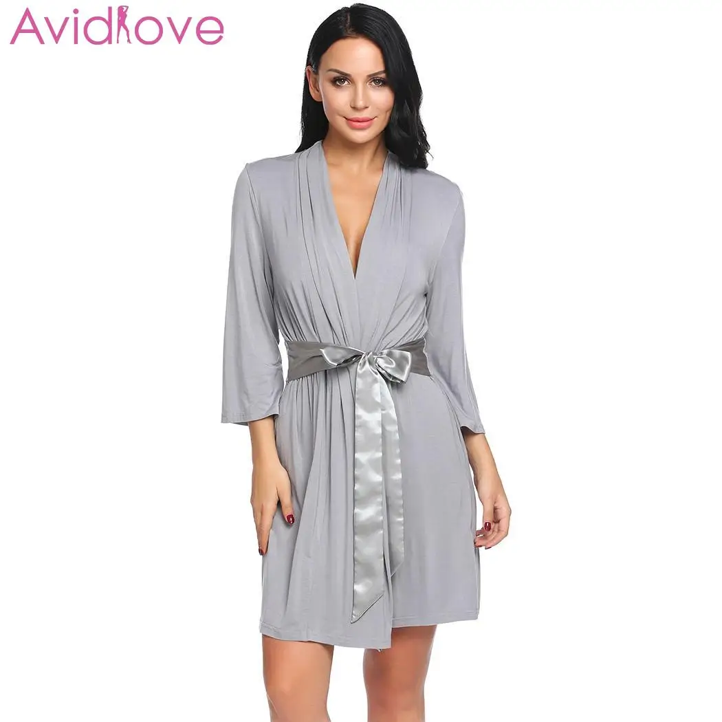 Avidlove Повседневная Женская удобная одежда для сна с обычным передним поясом