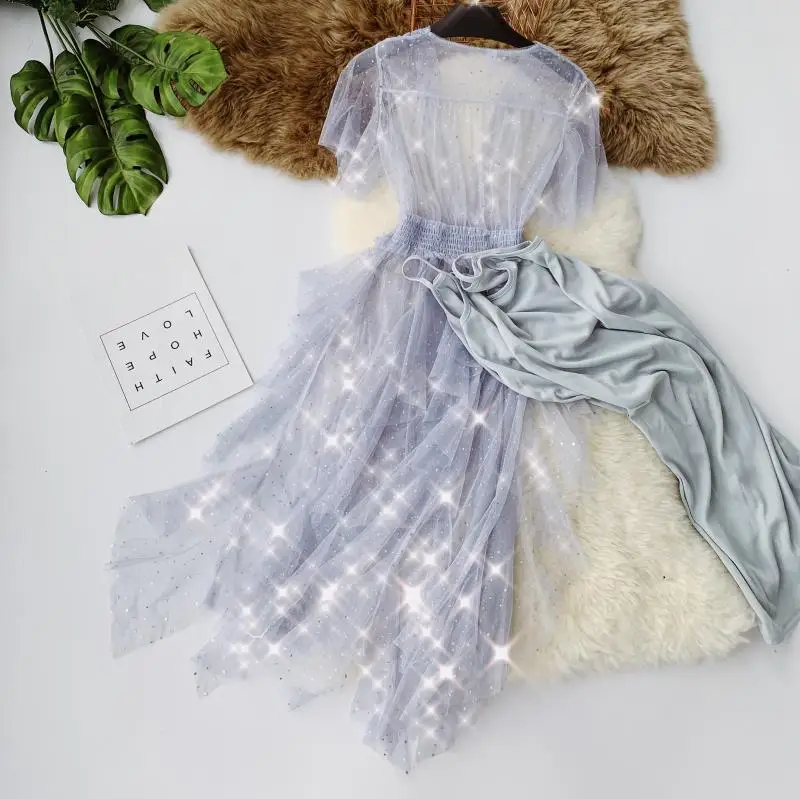 2019 новые модные женские платья с блестками v образным вырезом расклешенным