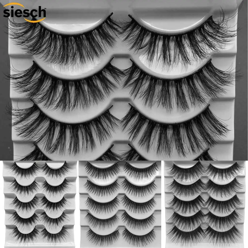 5 пар ресниц 3D шелковые ресницы ручной работы натуральные длинные искусственные