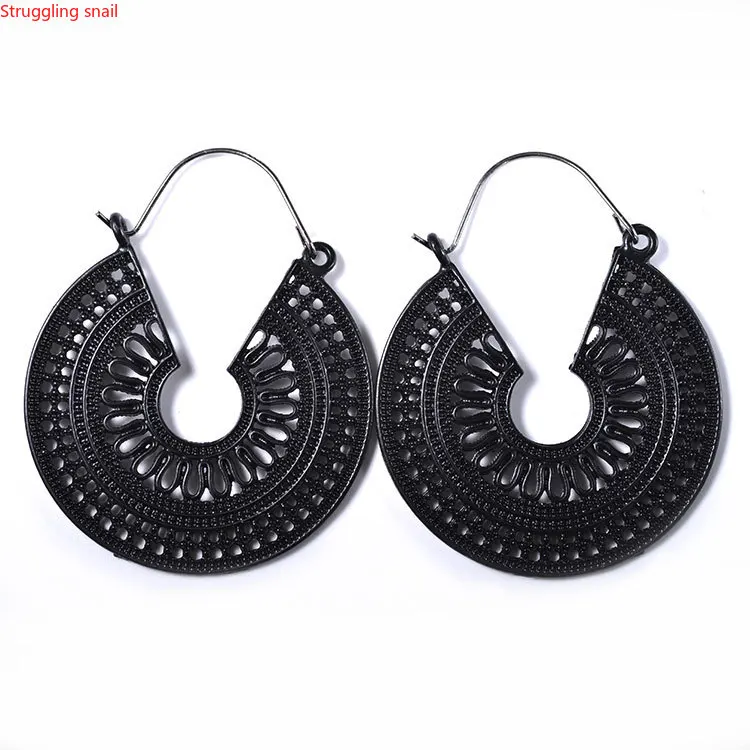 Винтажные антикварные золотые серебряные черные полые цветочные металлические