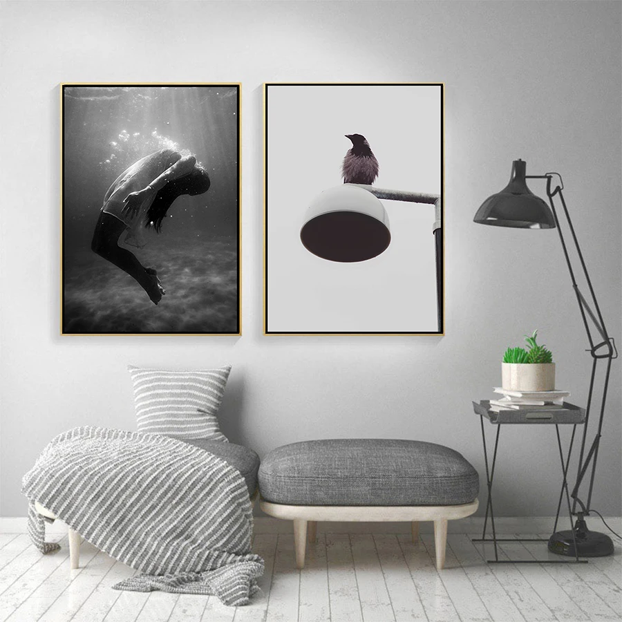 ASAPFOR Flamingo Wall Art Canvas Painting for Bedroom Pink Flower Print Abstract Woman Poster Birds Decorative Pictures | Дом и сад