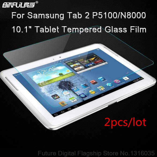 BINFUL 2 шт. Закаленное стекло Защитная пленка для экрана Samsung Galaxy Tab 10 1 P5100 N8000 планшет