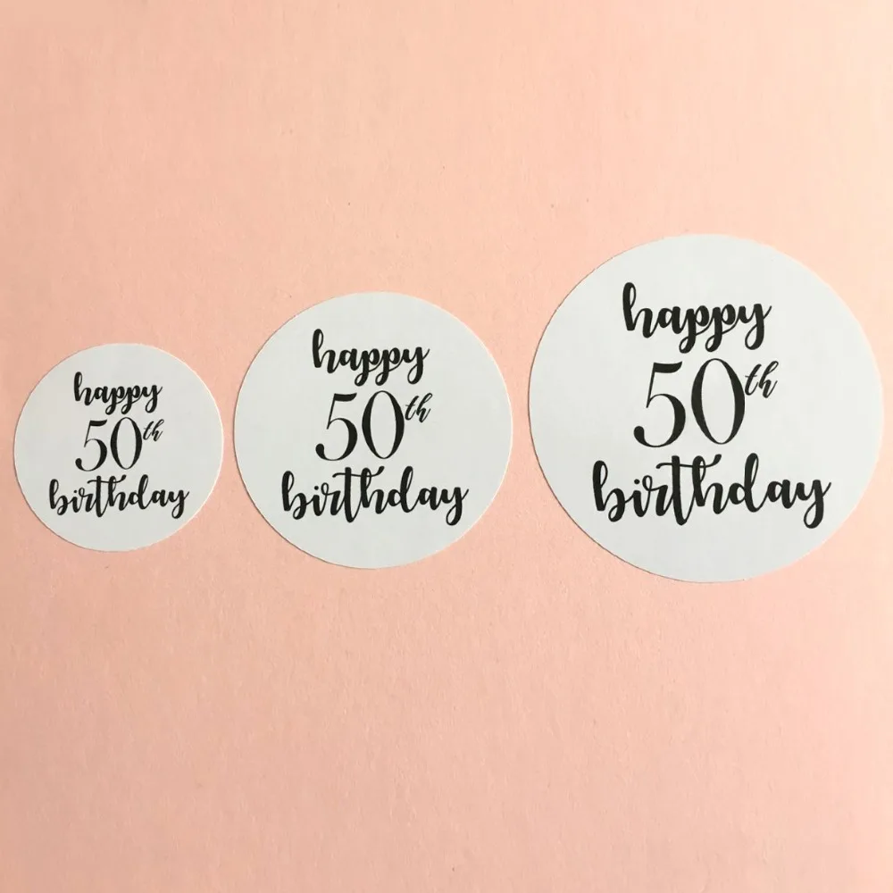 1 5/2/2.5/3 дюймовый круглый Happy 50th на день рождения наклейки этикетки вечерние пользу