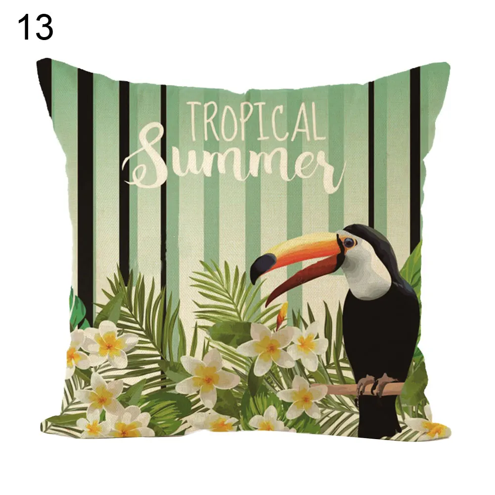

45x45cm Forest Parrot Throw Pillow Case Cushion Cover Sofa Bed Car Home Decor