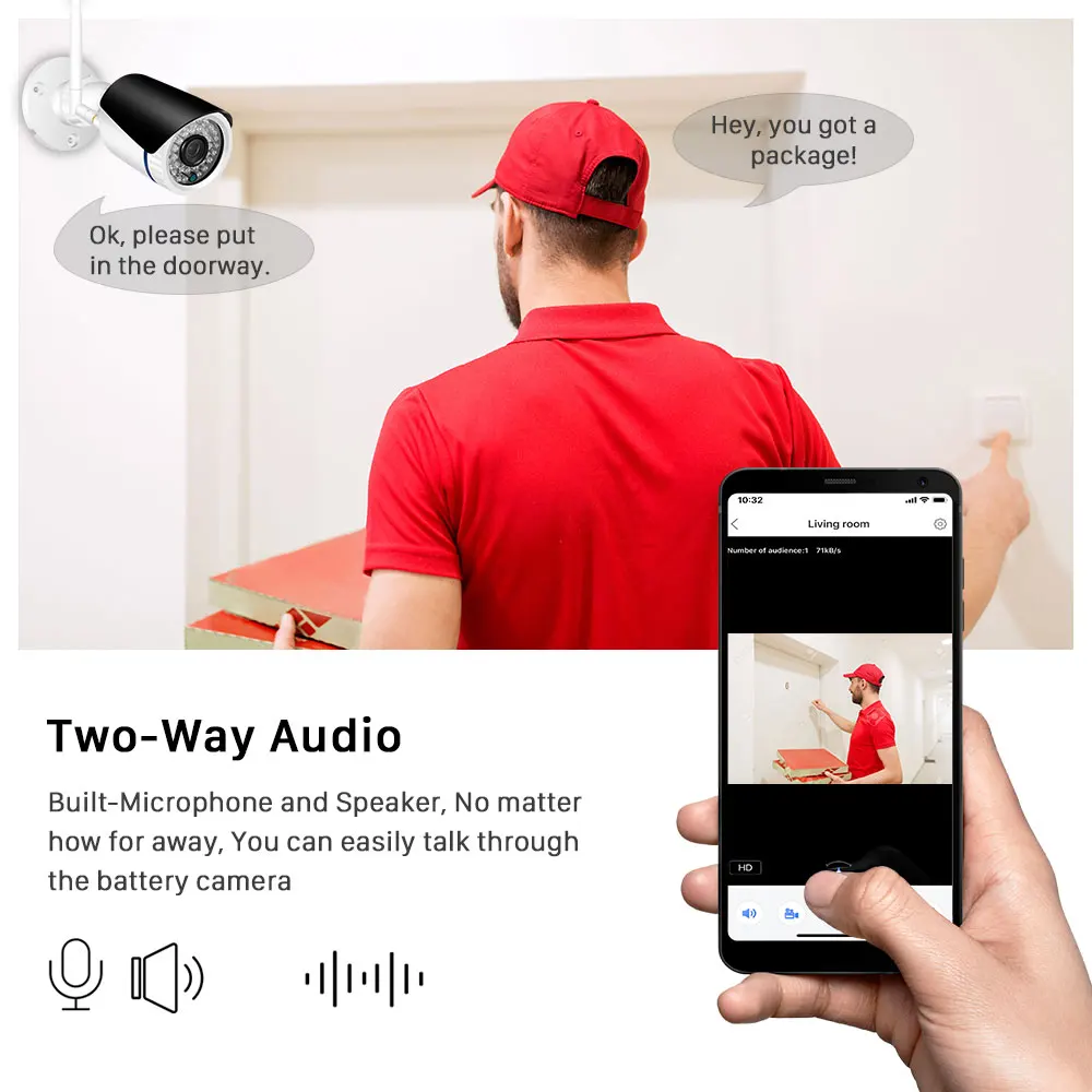 Besder Full HD 1080P WiFi IP Камера уличная IP66 Водонепроницаемая двухсторонняя аудио 2-мегапиксельная Беспроводная камера для домашней безопасности ONVIF RTSP
