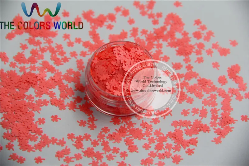 CN-H Solvent Resistant Neon Pink Red Color Four-leaf Clover Shamro Shape Glitter for Nail Polish and DIY decoration 1Pack =50g | Красота и