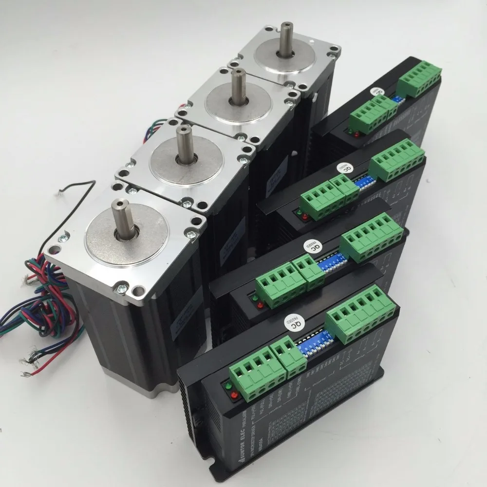 Шаговый двигатель комплект с 4 осями NEMA 23 нм шаговый + DC24 ~ 50 в драйвер 5 осевая
