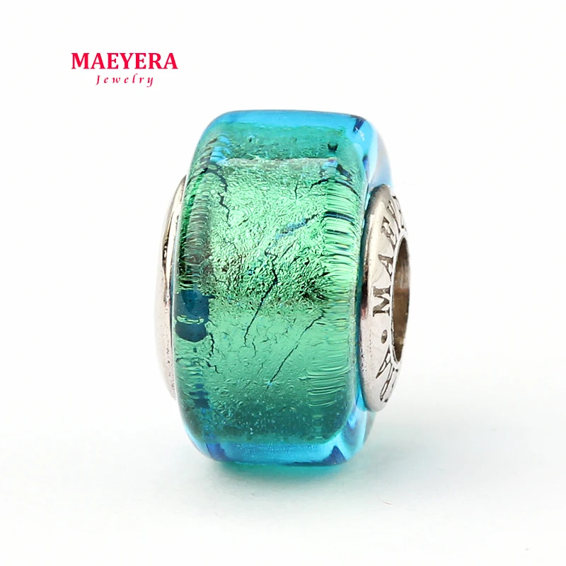 Бисер из муранского стекла MAEYERA настоящий стерлингового серебра 925 пробы фольги