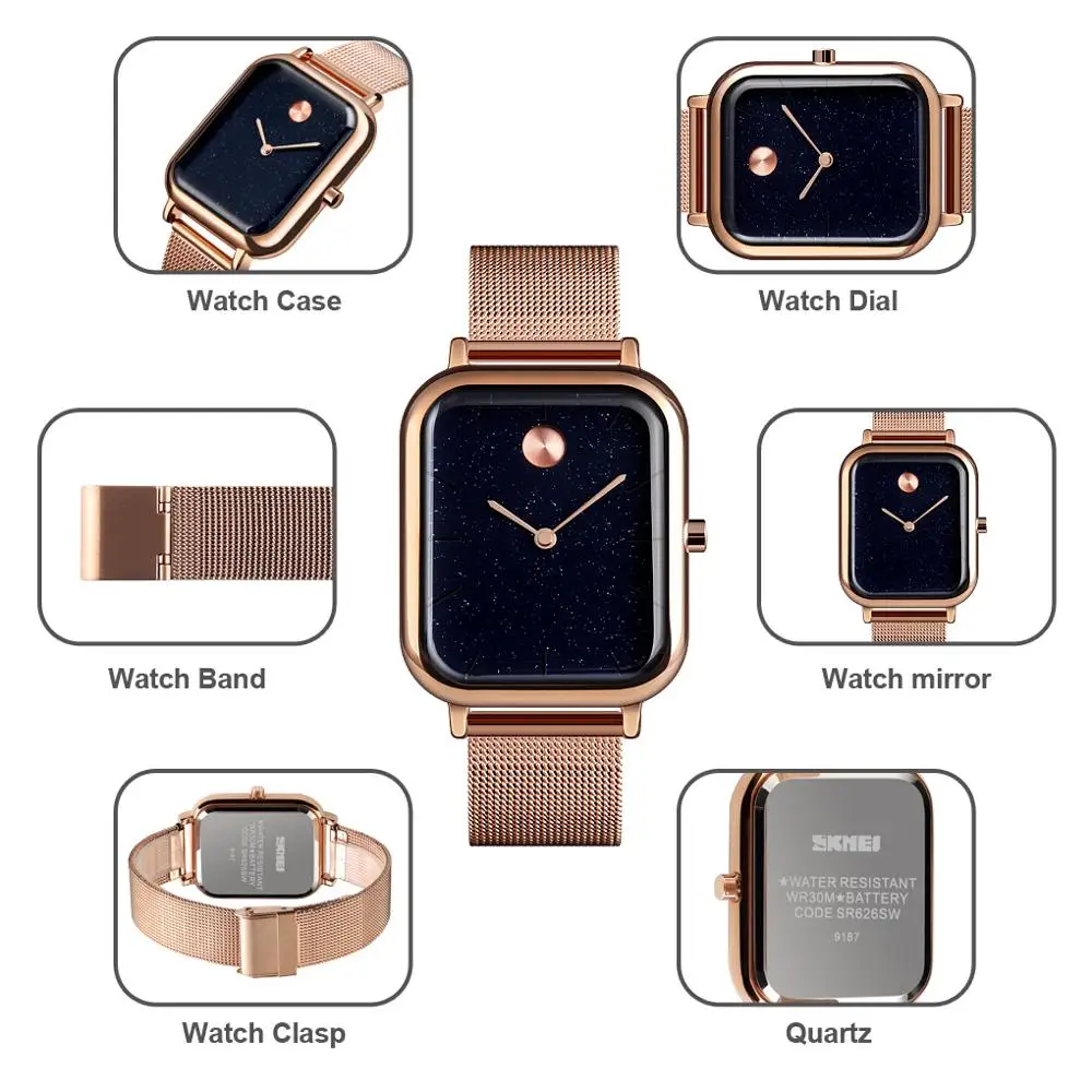 SKMEI Fashion Casual Watch Men Quartz Wristwatches 30M Waterproof Luxury Women Quartz Watches relogio masculino 9187