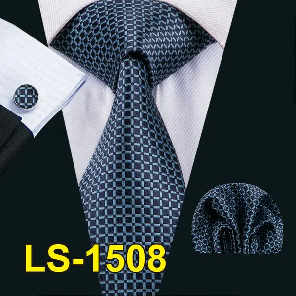 LS1508 LS-1101, Barry.Wang, мужской галстук, коричневый, новинка, шелковый галстук, запонки, набор для мужчин, формальный, для свадьбы, вечеринки, для жениха, для бизнеса - Цвет: LS1508