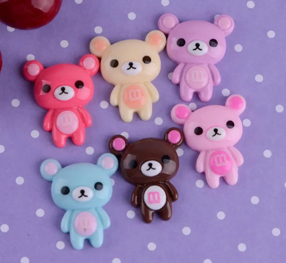 100 шт. полимерные бусины с милым медвежонком фигурки миниатюрные для