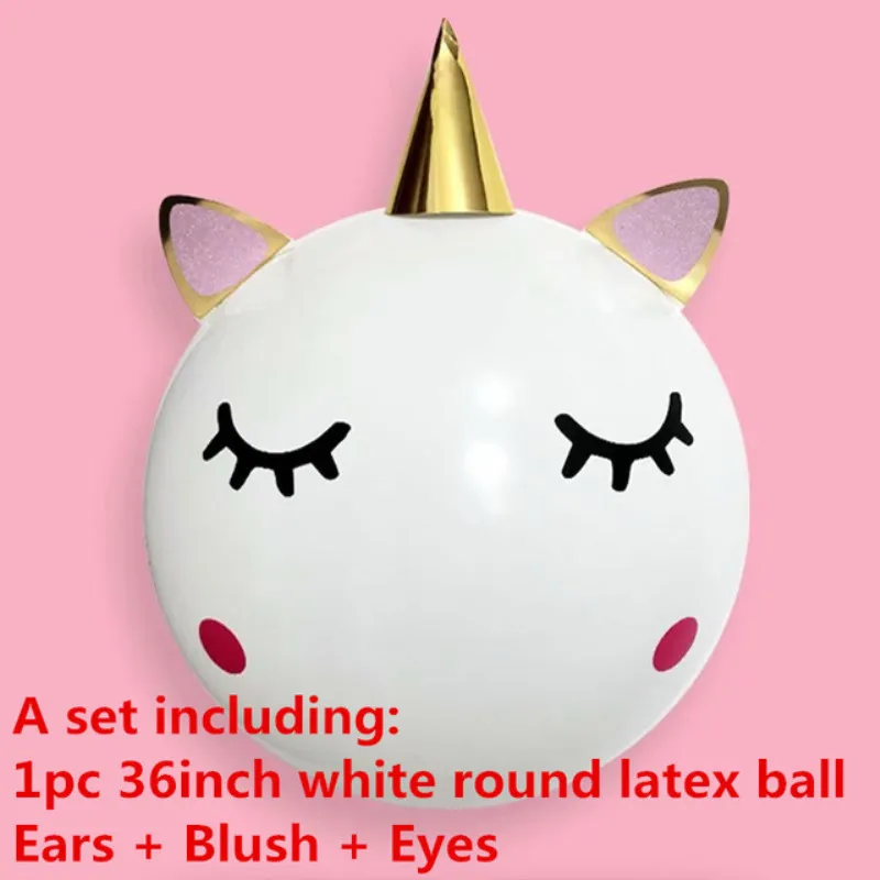 1 set Handcraft Unicorn Party Balloons &ampAccessories 36inch Latex Balloon DIY Mask Eyes Stickers Kids Birthday Supplies | Дом и сад