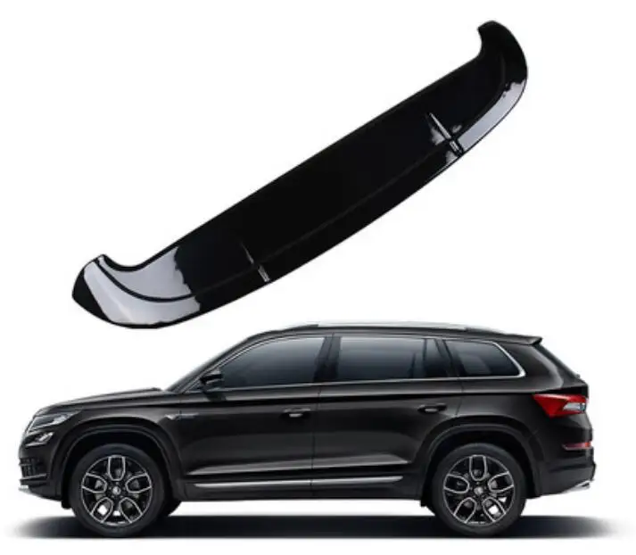 Черный ABS краска заднего крыла багажника спойлер для SKODA KODIAQ по EMS - Цвет: Черный