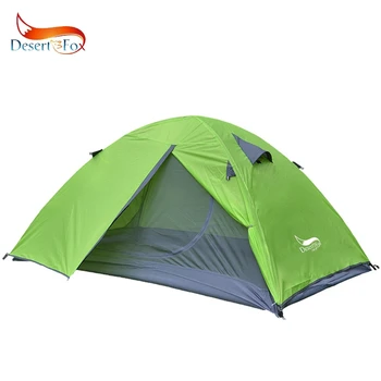 사막 및 여우 배낭 텐트 2 인 알루미늄 폴 경량 캠핑 텐트 더블 레이어 휴대용 핸드백, 하이킹 여행