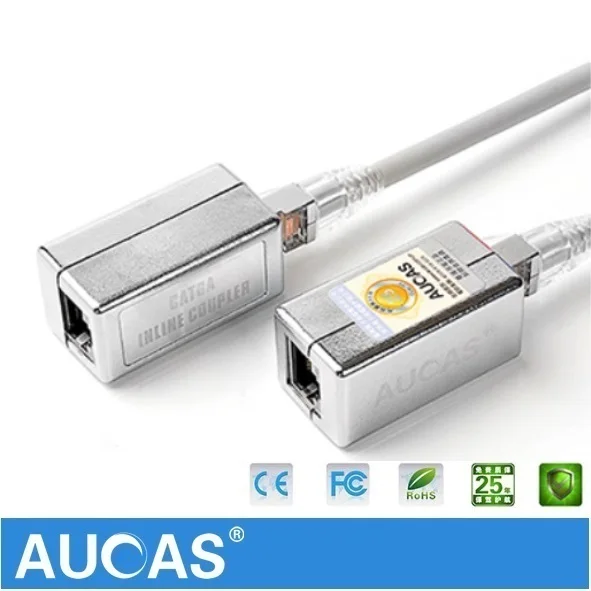 AUCAS сетевой сплиттер rj45 Модульный адаптер Муфта Cat6a FTP щит (1 способ) разъем Ethernet |
