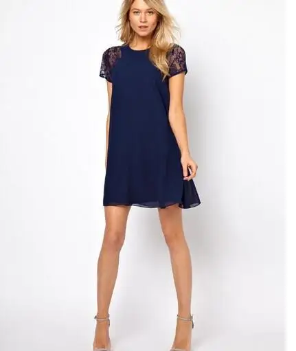 Женское летнее кружевное платье с коротким рукавом сексуальное Вечерние