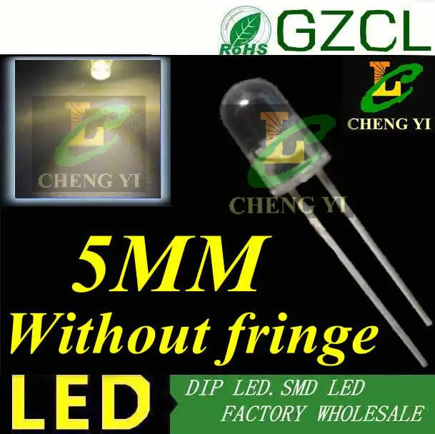 Светодиодные диоды без бахромы 5 мм светодиодные лампы теплого белого света 3000