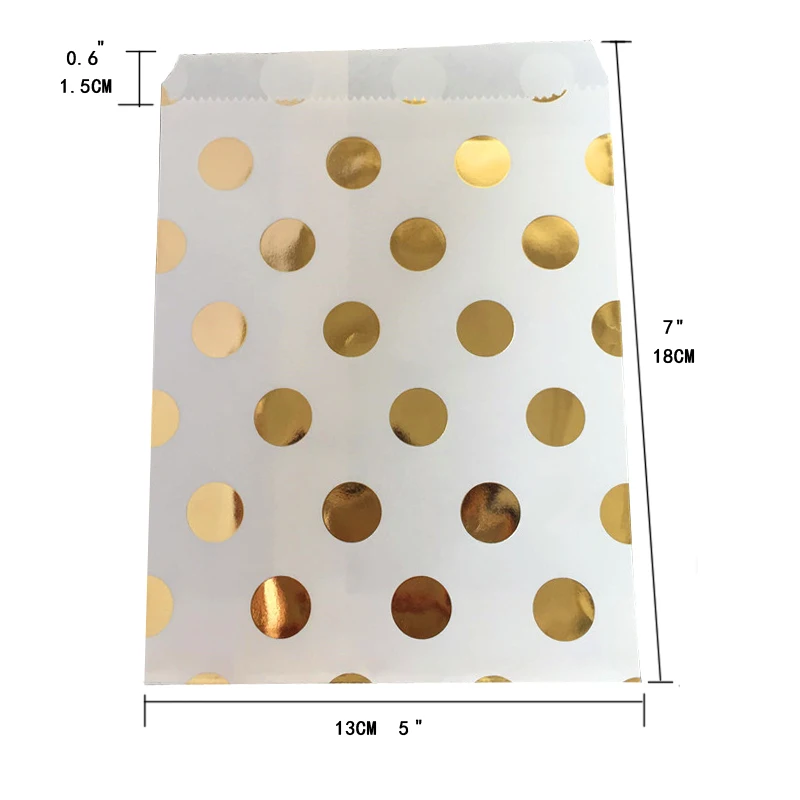 100 шт. бумажные мешки для свадебной вечеринки в горошек с розой конфетная бумага