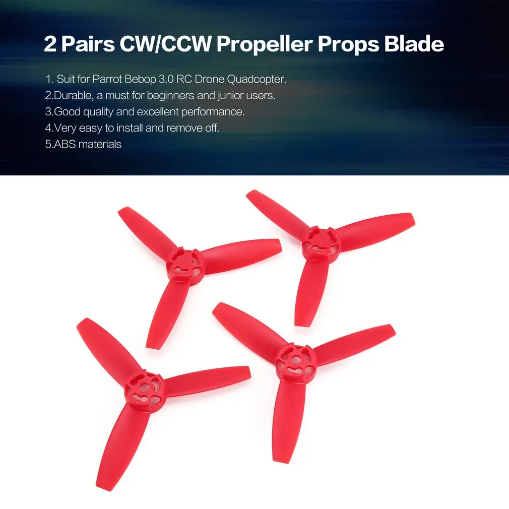 2 пары пропеллеров CW/CCW лопасти для Parrot Bebop 3 0 RC Дрон Квадрокоптер аксессуары
