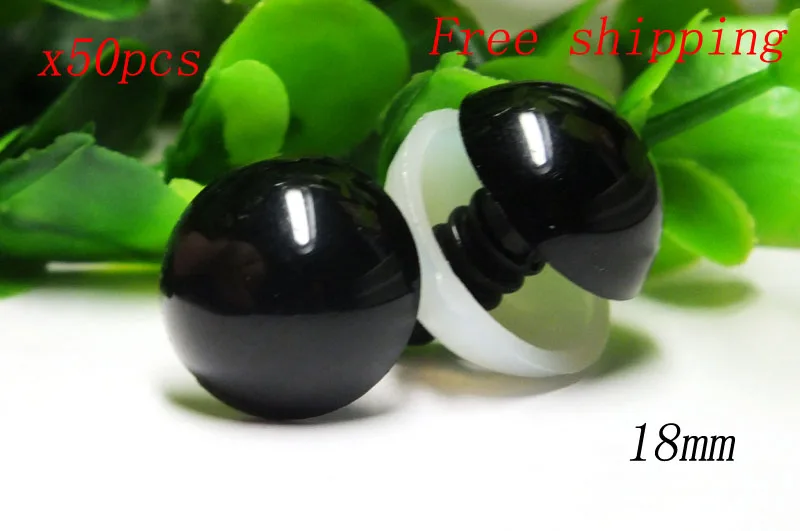 

Free shipping!!!50pcs/lot 18mm black Plastic Saety Eyes with washer for DIY Plush toys
