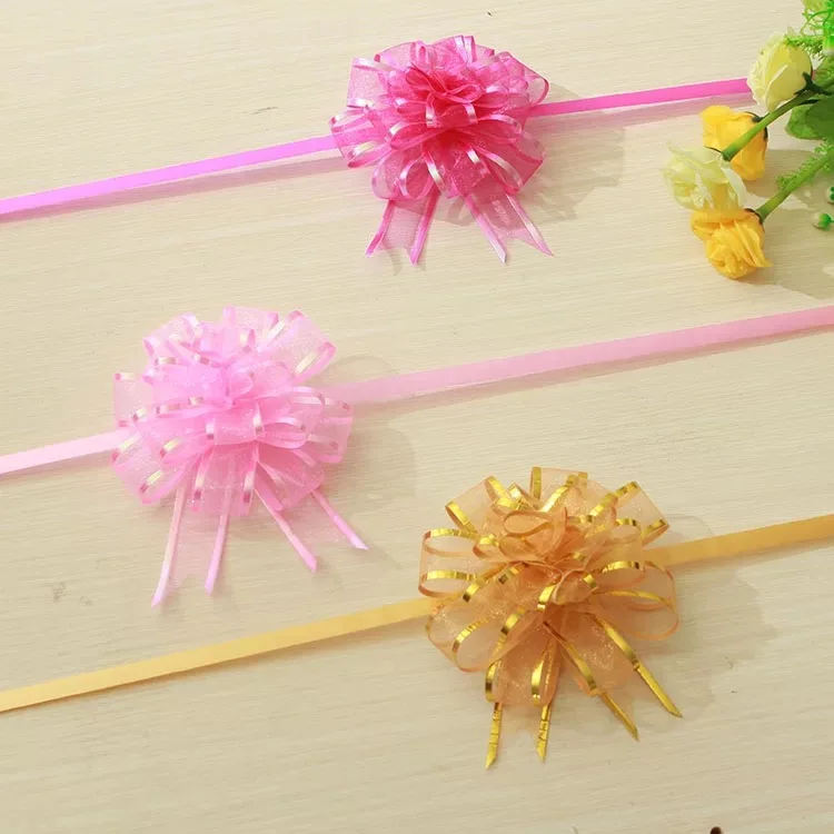 50 шт. Большой DIY прозрачная органза Потяните Луки бабочка свадебные дверные ручки