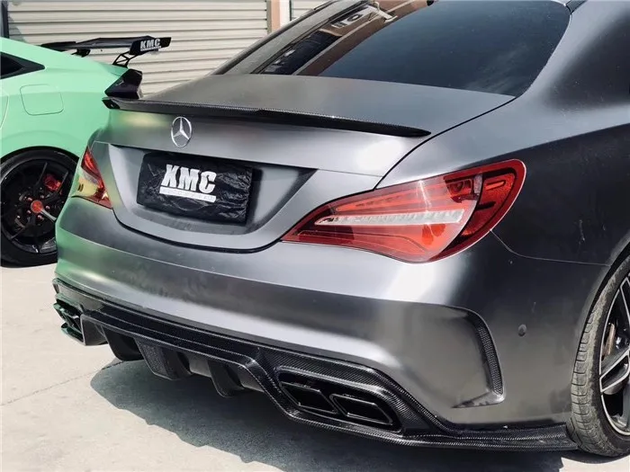 Для Mercedes Benz W117 C117 CLA Спорт сзади губа спойлер широкий диффузор с светодио дный огни