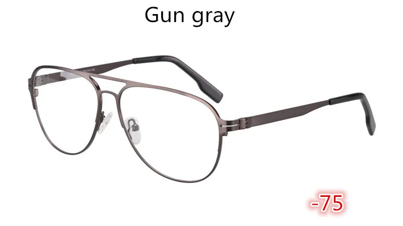 Gun gray -75 Солнцезащитные фотохромные очки с полной оправой, модные студенческие короткие очки для коррекции зрения-1,0-1,5-2,0-2,5-3,0-3,5-4,0 - Цвет оправы: Gun gray -75