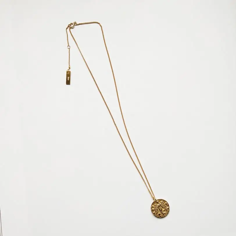

Gold Color Round Coin Pendant Necklaces 925 Sterling Sliver Disc Chain Chokers Minimalist Necklace Women Sterling-Silver-Jewelry