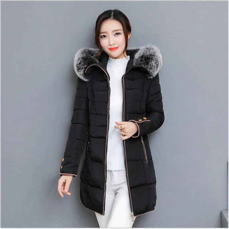 parkas mujer 2019 women winter coat hooded warm plus size cotton padded jacket female long parka womens wadded G133 | Женская одежда