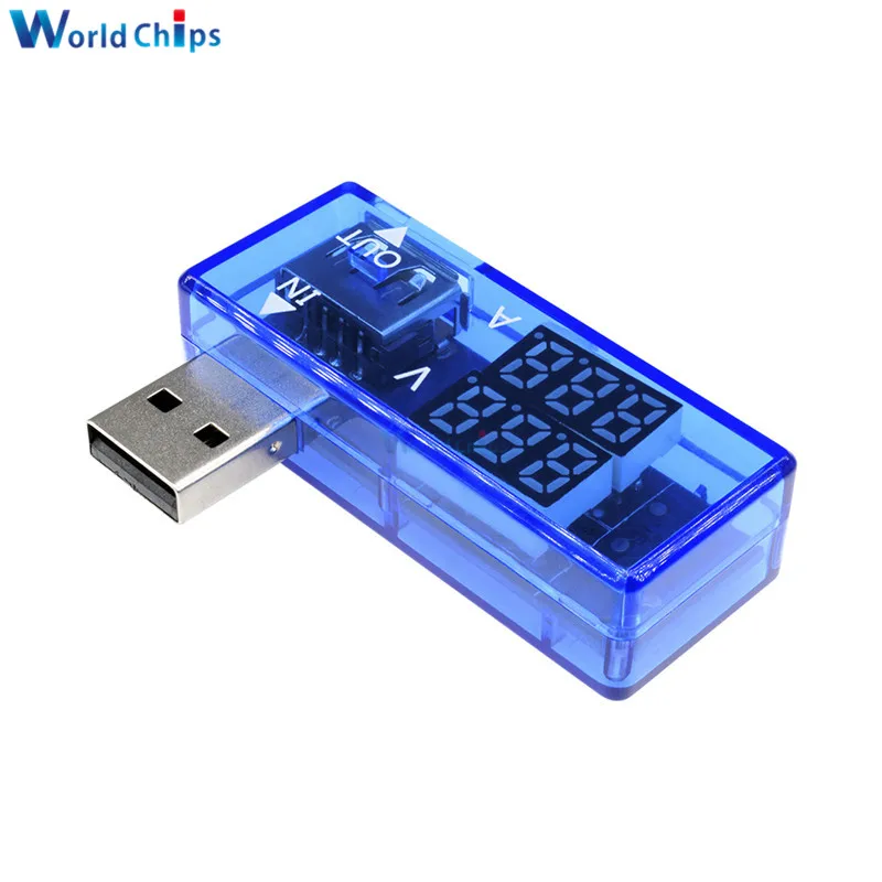 Мини 5 в красный синий USB измеритель напряжения тестер Вольтметр Амперметр