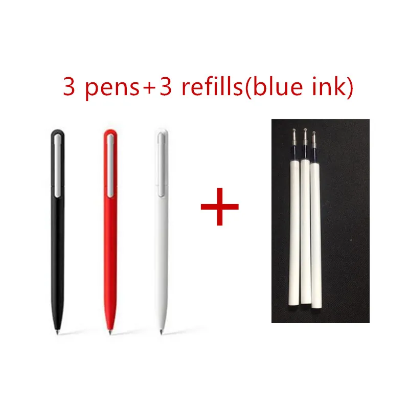 add blue refill Ручка для подписи Xiaomi Pinluo гелевая ручка 9,5 мм 0,5 чернила гладкая швейцарская заправка MiKuni японские чернила черный Заправка для офиса школы - Цвет: add blue refill