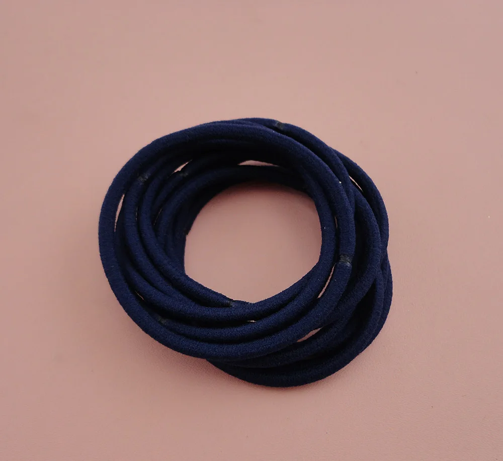 50 шт 3 мм верхние эластичные темно синие бесшовные конский хвост держатели