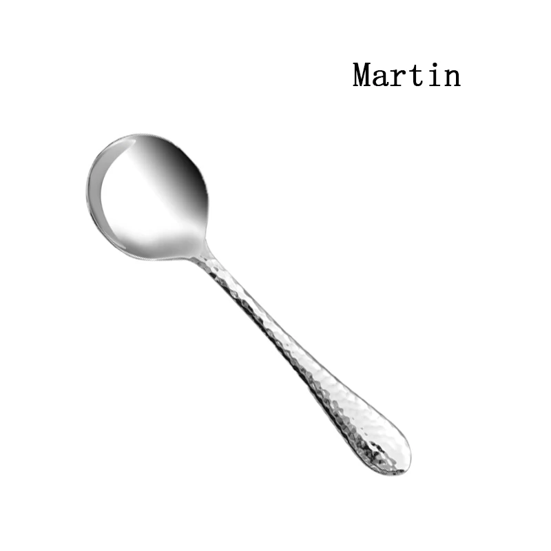 Martin soup spoon Гаджеты для куханной утвари 304 из нержавеющей стали круглая посуда ложка утолщенный суп отель Западный столовая посуда ложка - Цвет: Martin soup spoon