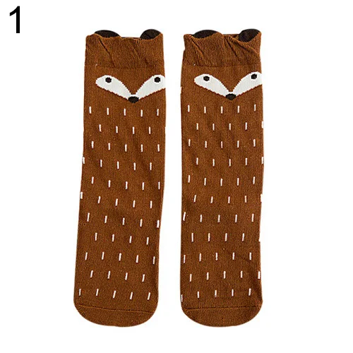 

Warm Fashion Baby Children Girls Fox Pattern Socks Soft Cotton Knee High Hosiery