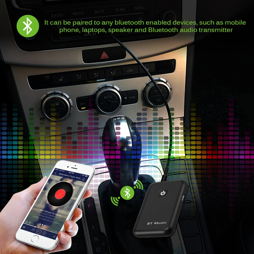 Беспроводной bluetooth ресивер V4.2 автомобильный аудиоадаптер со штекером 3 5 мм AUX в