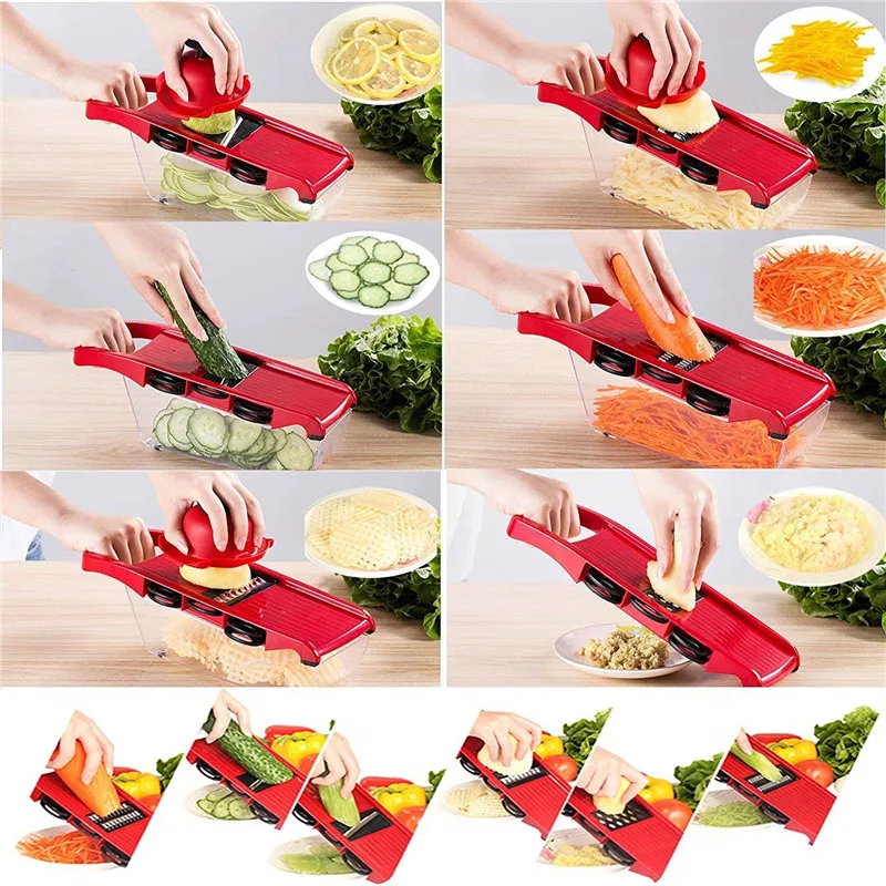 Резак для овощей тёрка измельчитель нарезки соломкой-6 сменных лезвий с