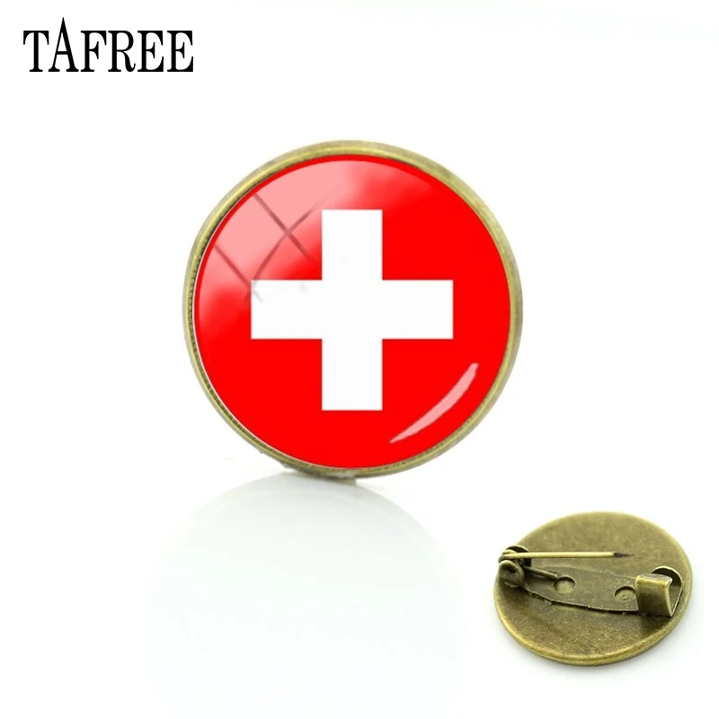 TAFREE Новинка 25 стран флаг Стиль нагрудник мода испания, Япония значок стеклянная Брошь для женщин/мужчин одежда заколка на шарф FG87