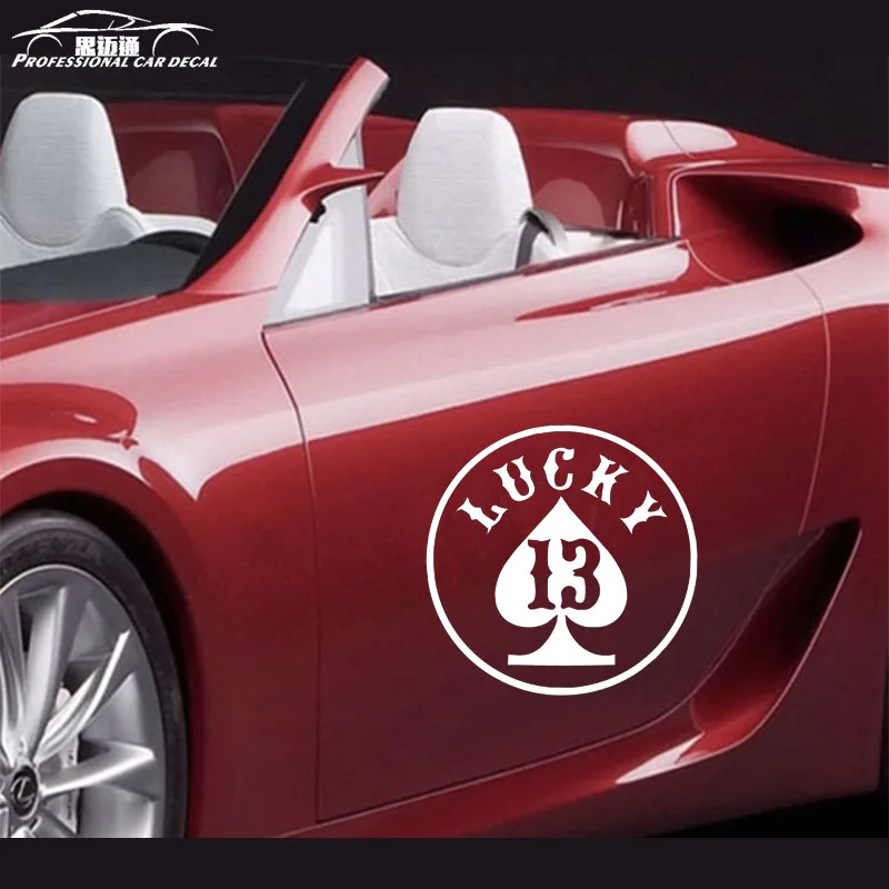 Автомобильный Стайлинг lucky number 13 автомобильные наклейки vegas gamble забавные на окна