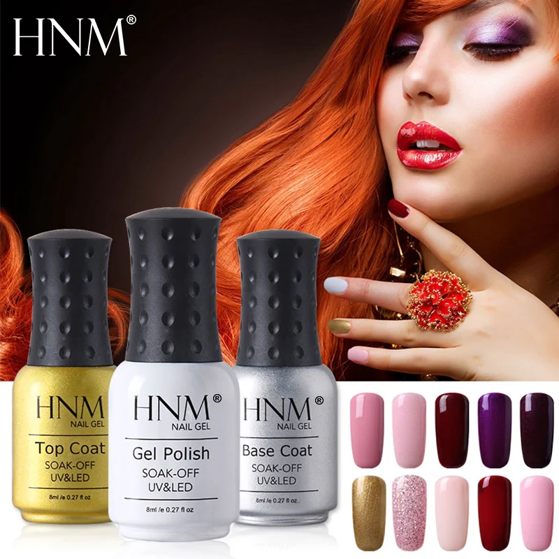 УФ гель для ногтей HNM 8 мл Цветной Гель лак полуперманентный Vernis Базовый лак|gel nail