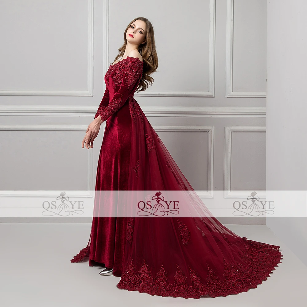 Бургундия Vestido de Festa кружевные вечерние платья 2018 бисером с аппликацией и вырезом